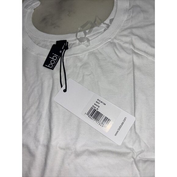 NWT Bobi Los Angeles One Shoulder Cutout Tee in Lightweight Jersey White Size S - Picture 3 of 6